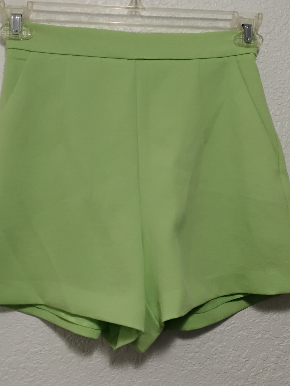 Kookai Lime Green High-Waist Tailored Shorts Size 36